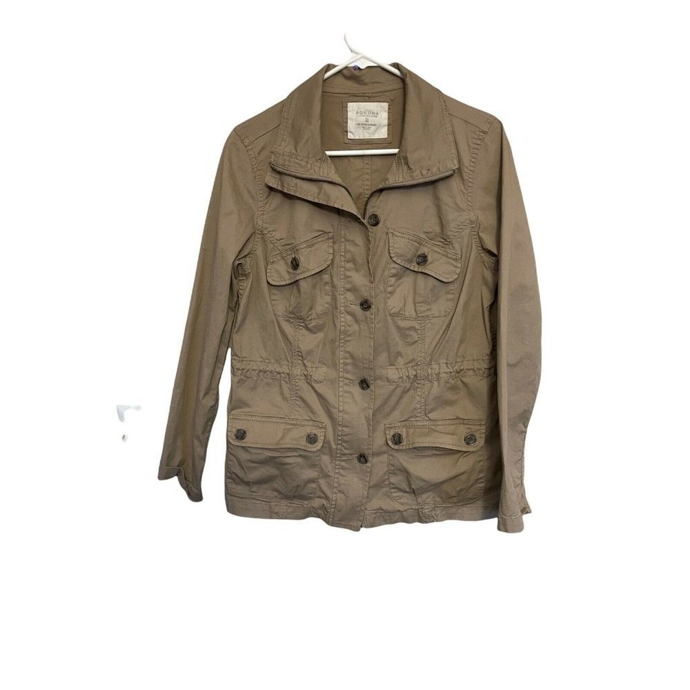 Sonoma Life+Style Women’s Beige Long Sleeves   Safari Jacket Size M